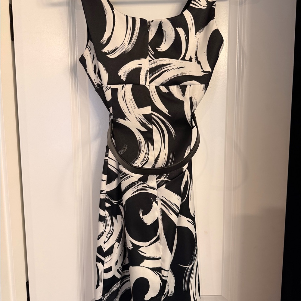 Maurices Black and White Swirl Midi Dress - Picture 2 of 3
